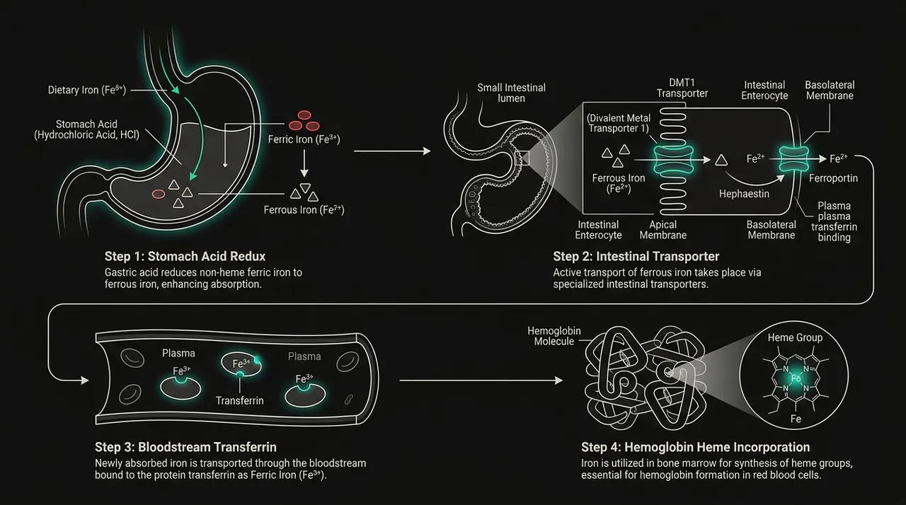 Iron absorption pathway